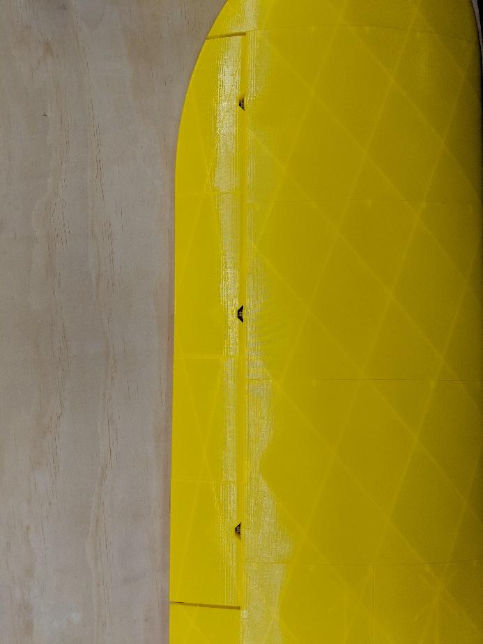 Aileron fully seated on the hinge pins