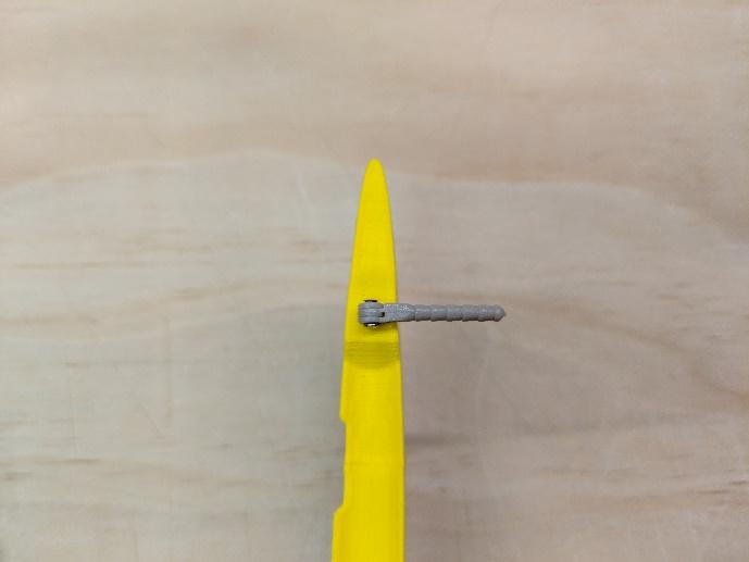 Hinge pins in the vertical tail mount holes