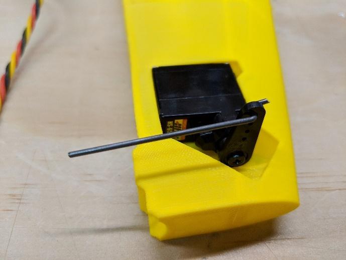Rudder servos and pushrods installed