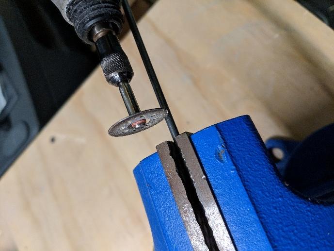 Nose gear rod matched to the template