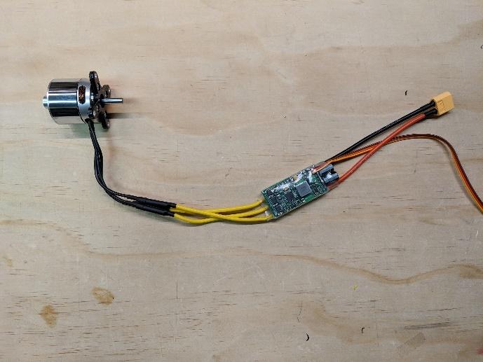 Motor connected to the ESC