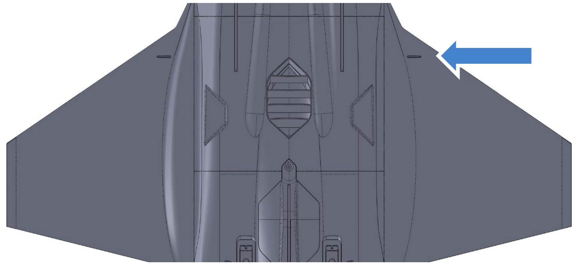 CG grooves on the underside of the wings