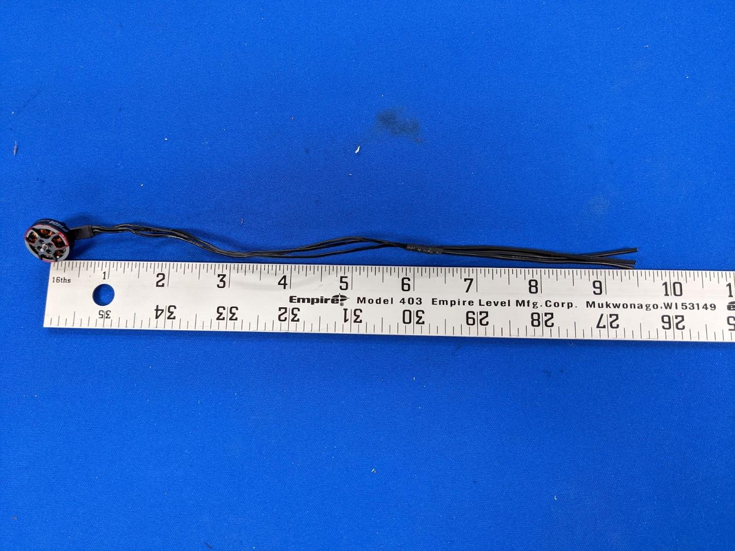 Roll thruster motor wires extended