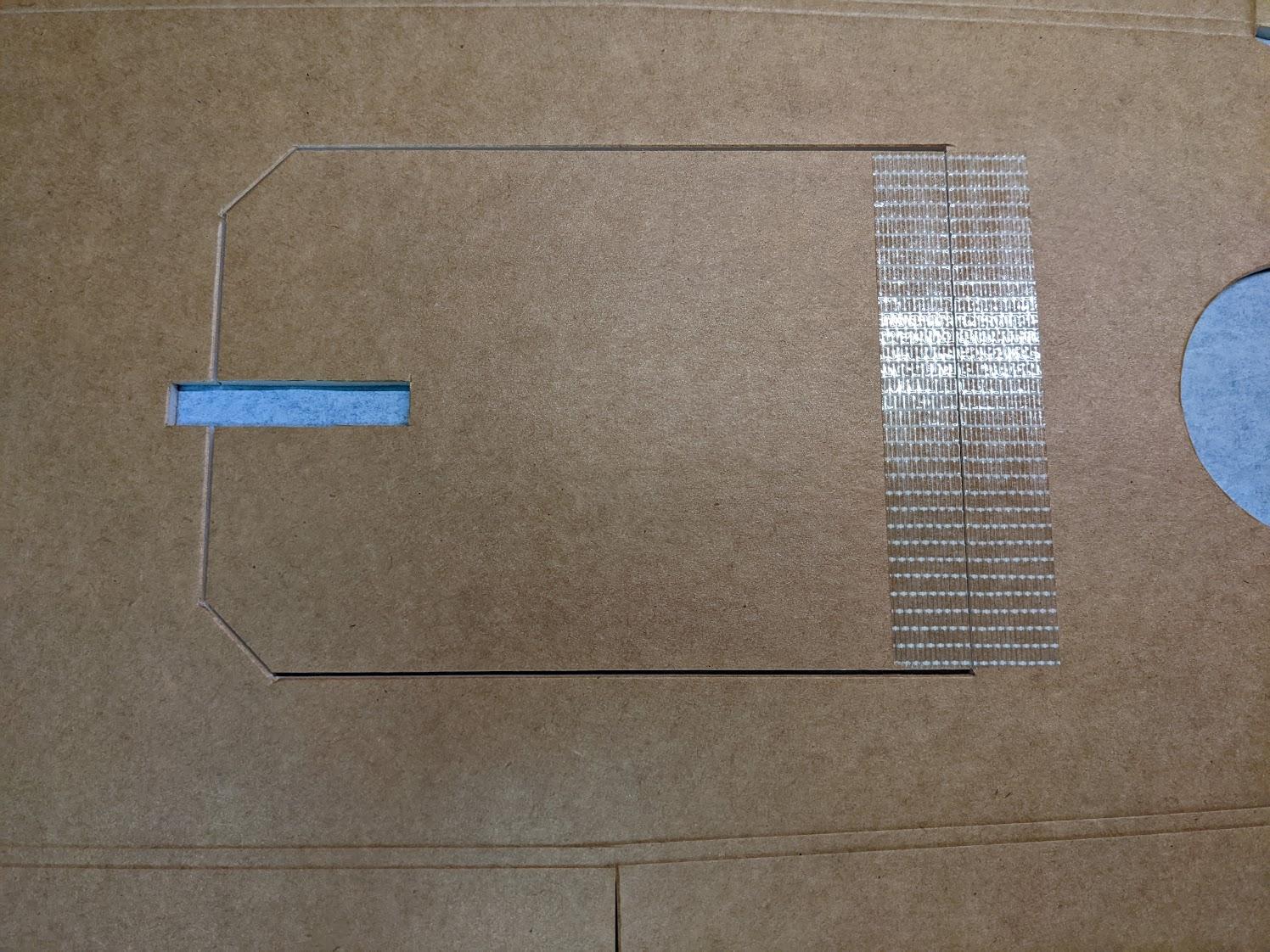 Inner hatch hinge taped