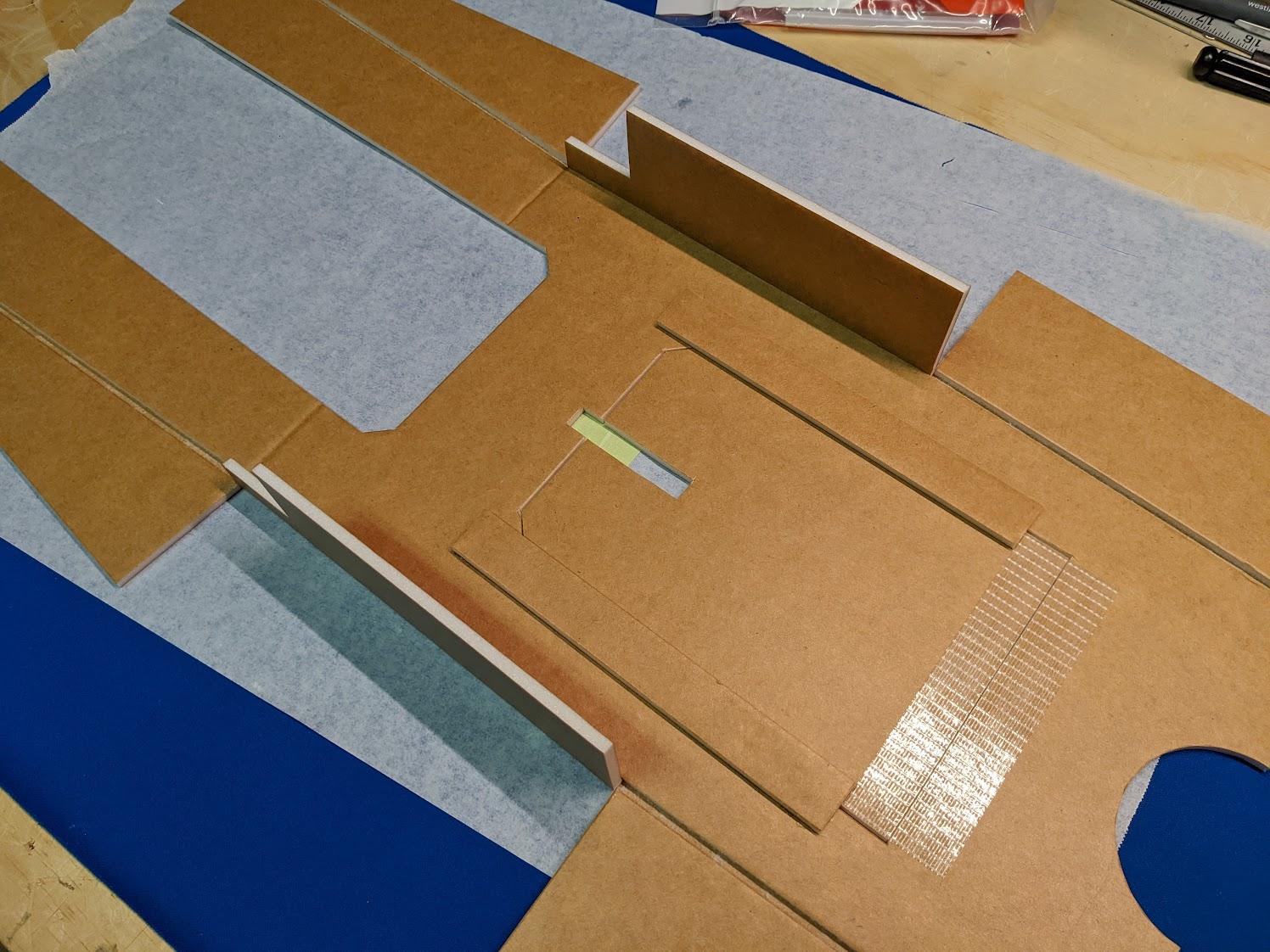 Middle side panels glued upright