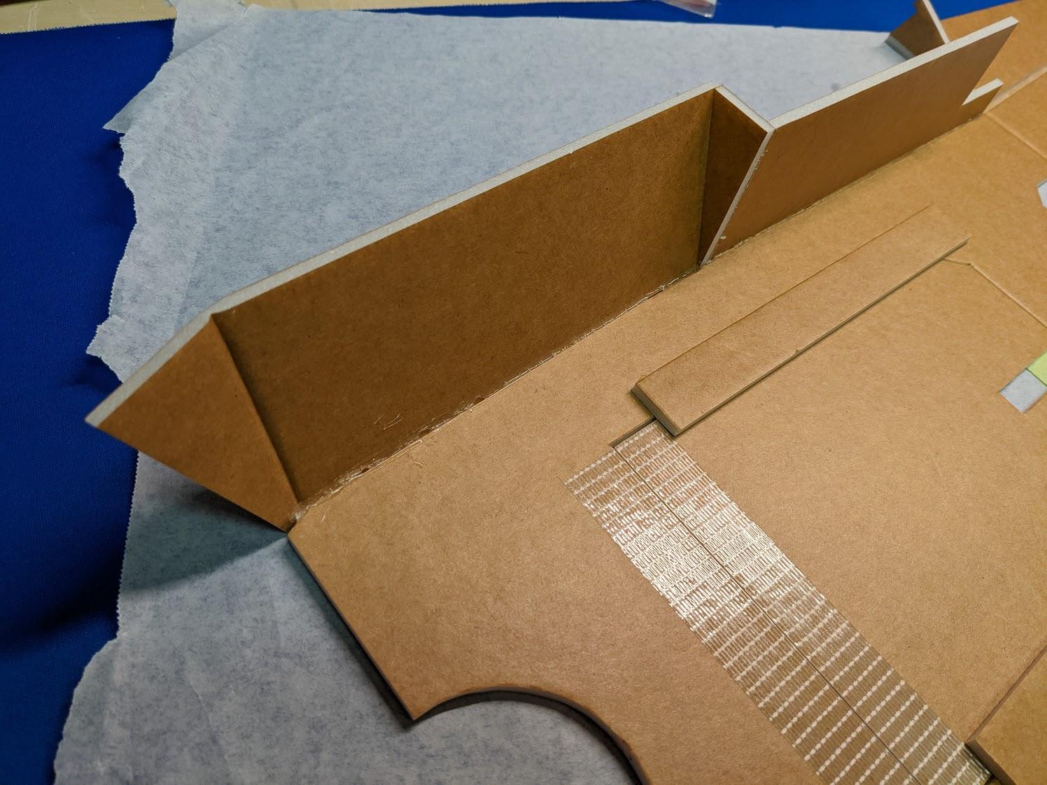 Forward side panels folded in