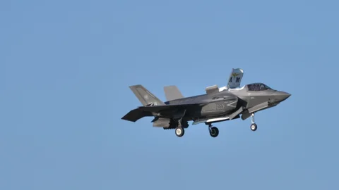 F-35B in VTOL hover