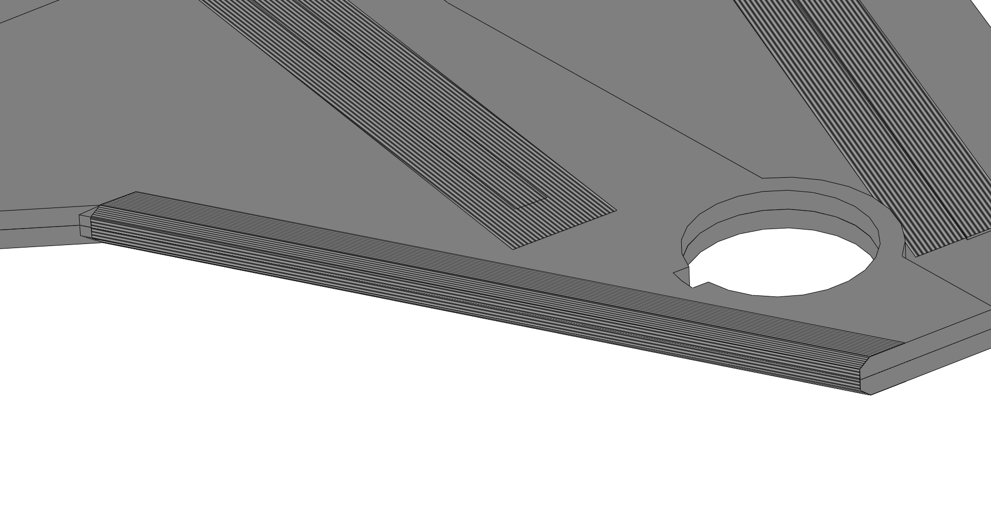 Wing leading edges beveled and taped