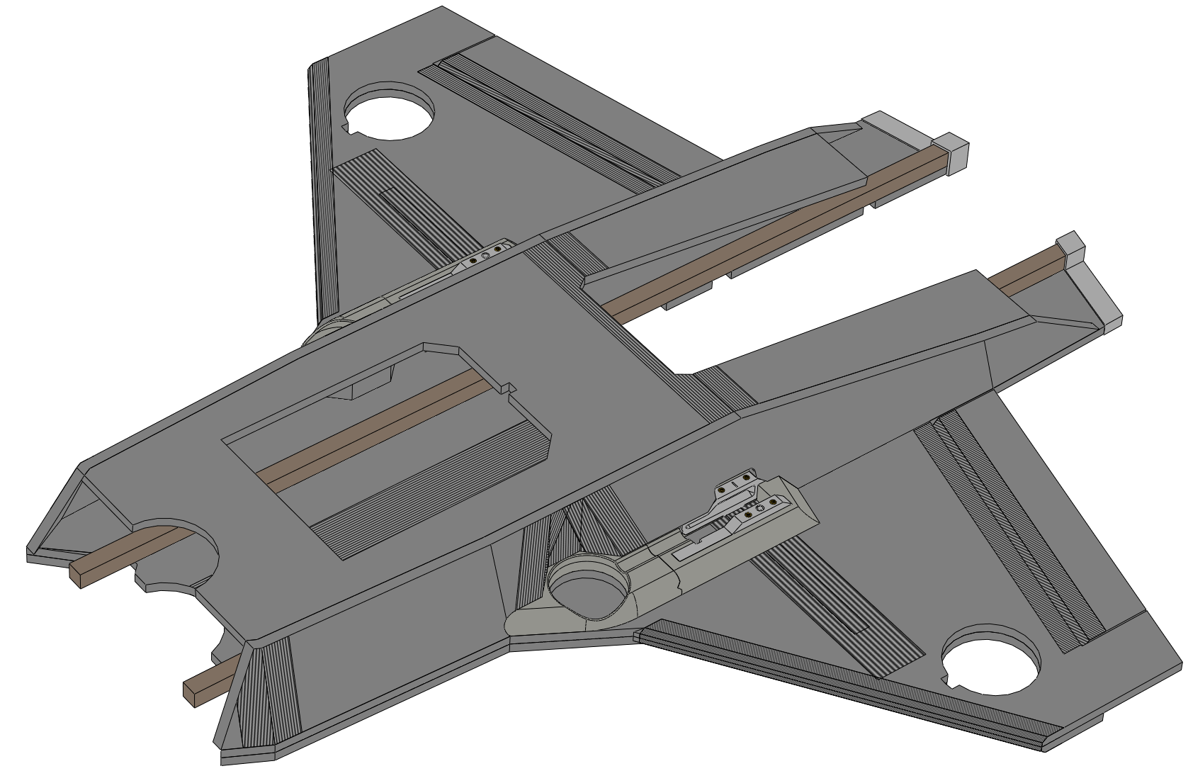 Lower fuselage glued to the wing underside