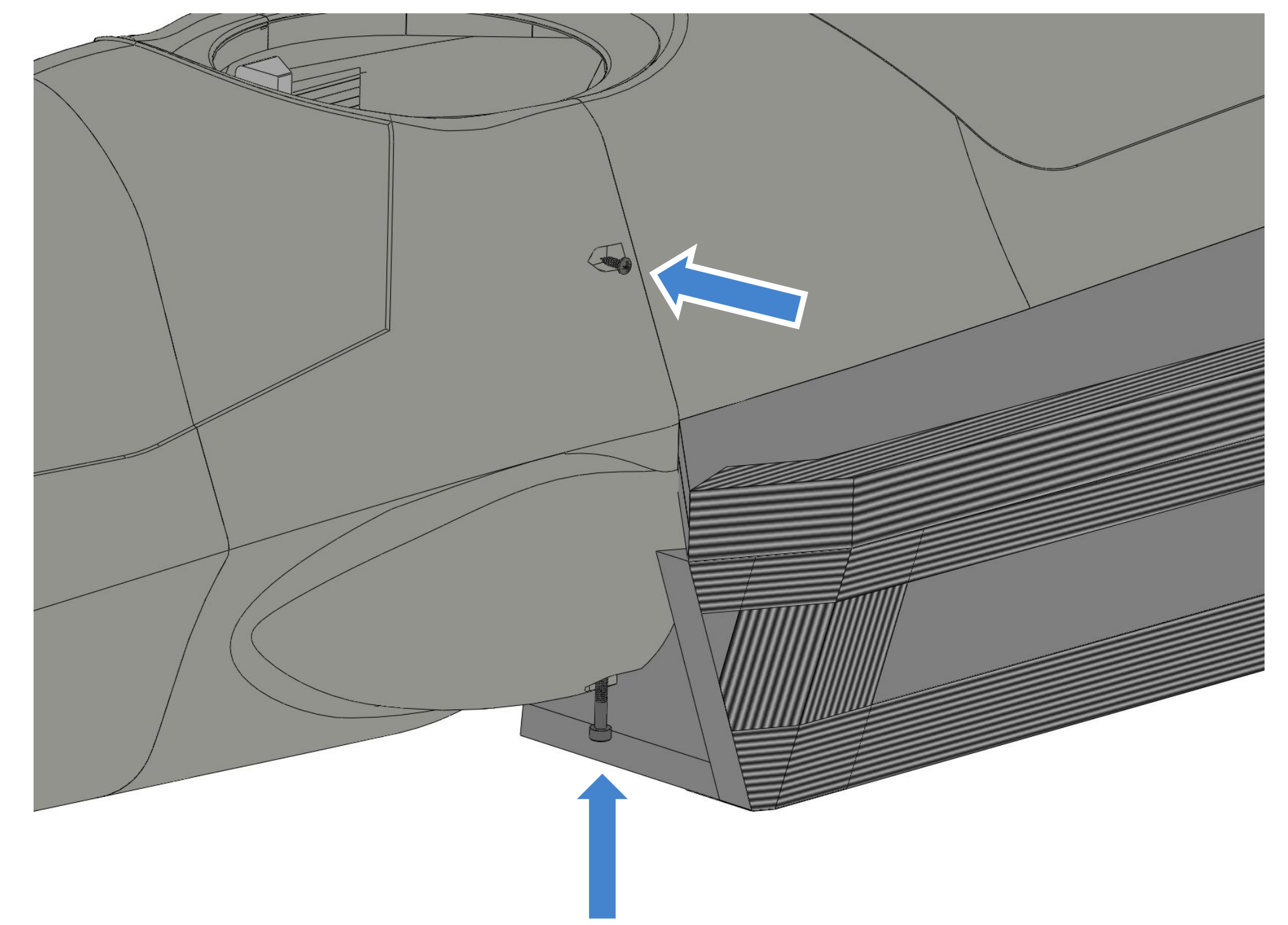 Nose secured to the airframe