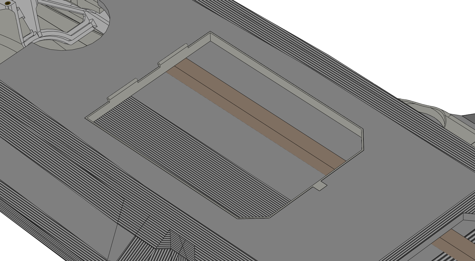 Battery hatch frame glued in