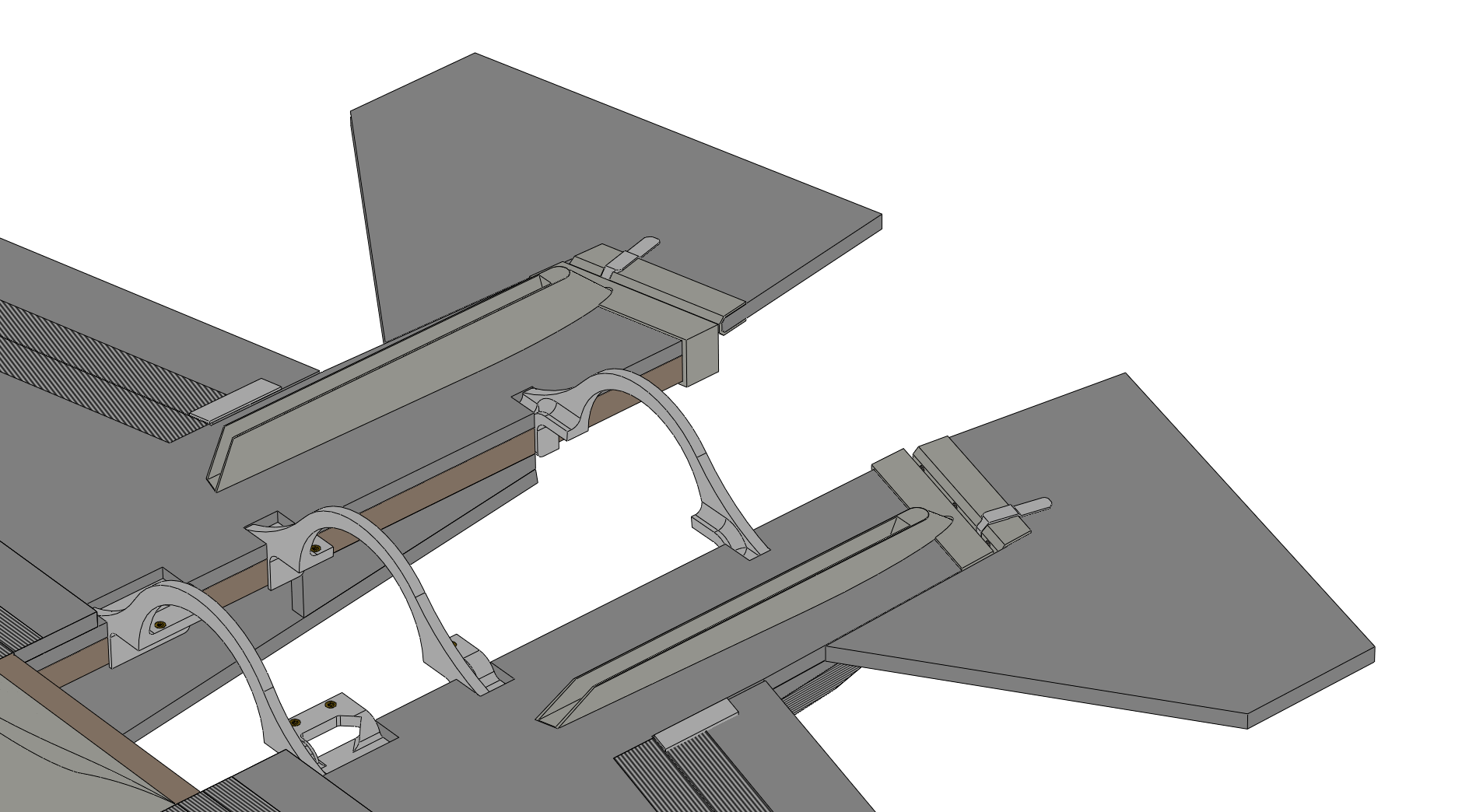 Vertical stabilizer bases glued on