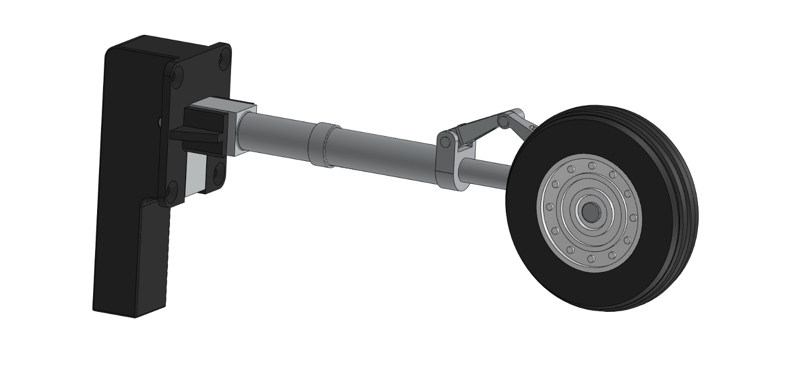 Smaller main wheels installed on the retracts