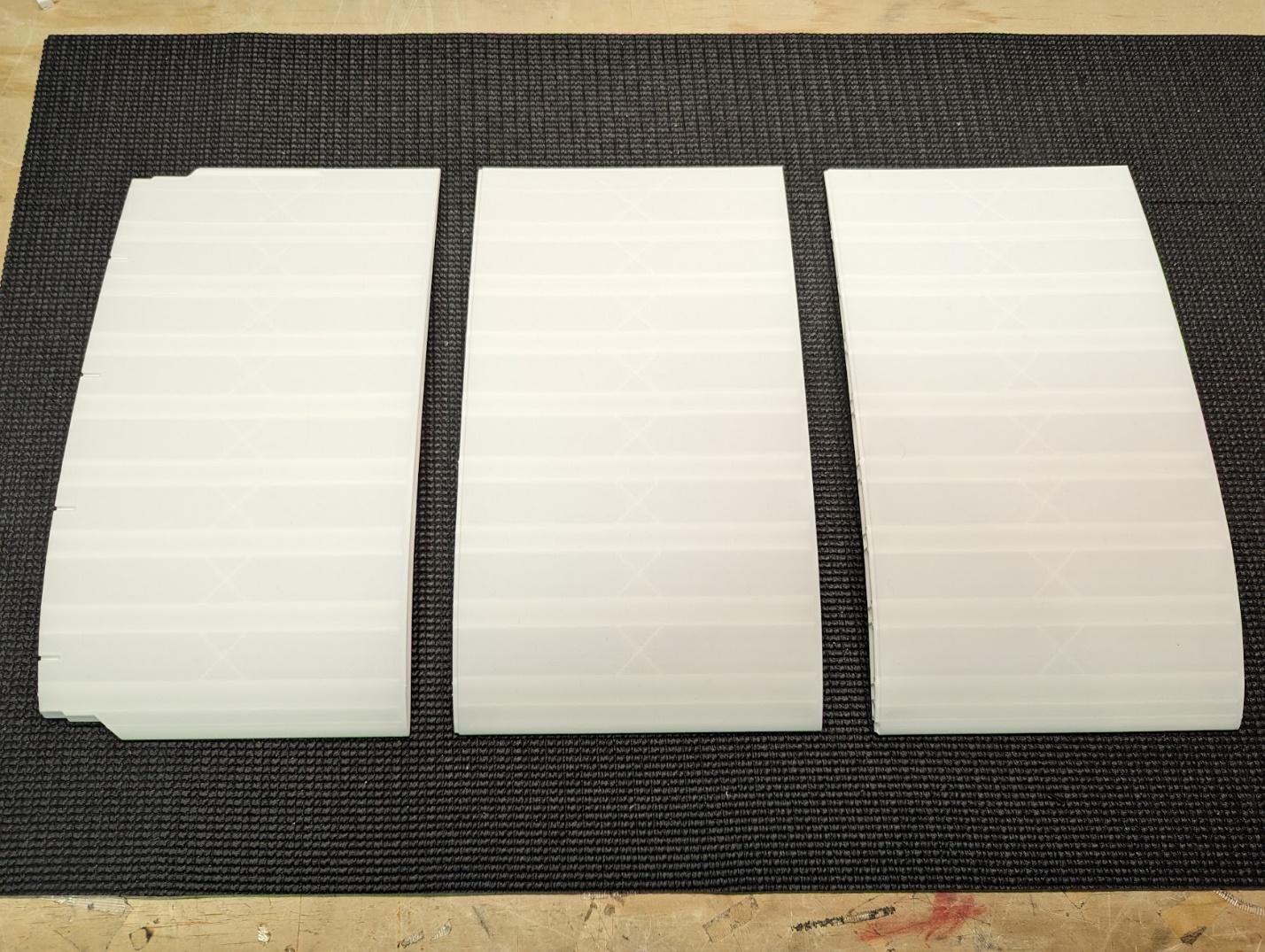 Wing 1, 2, and 3 parts arranged