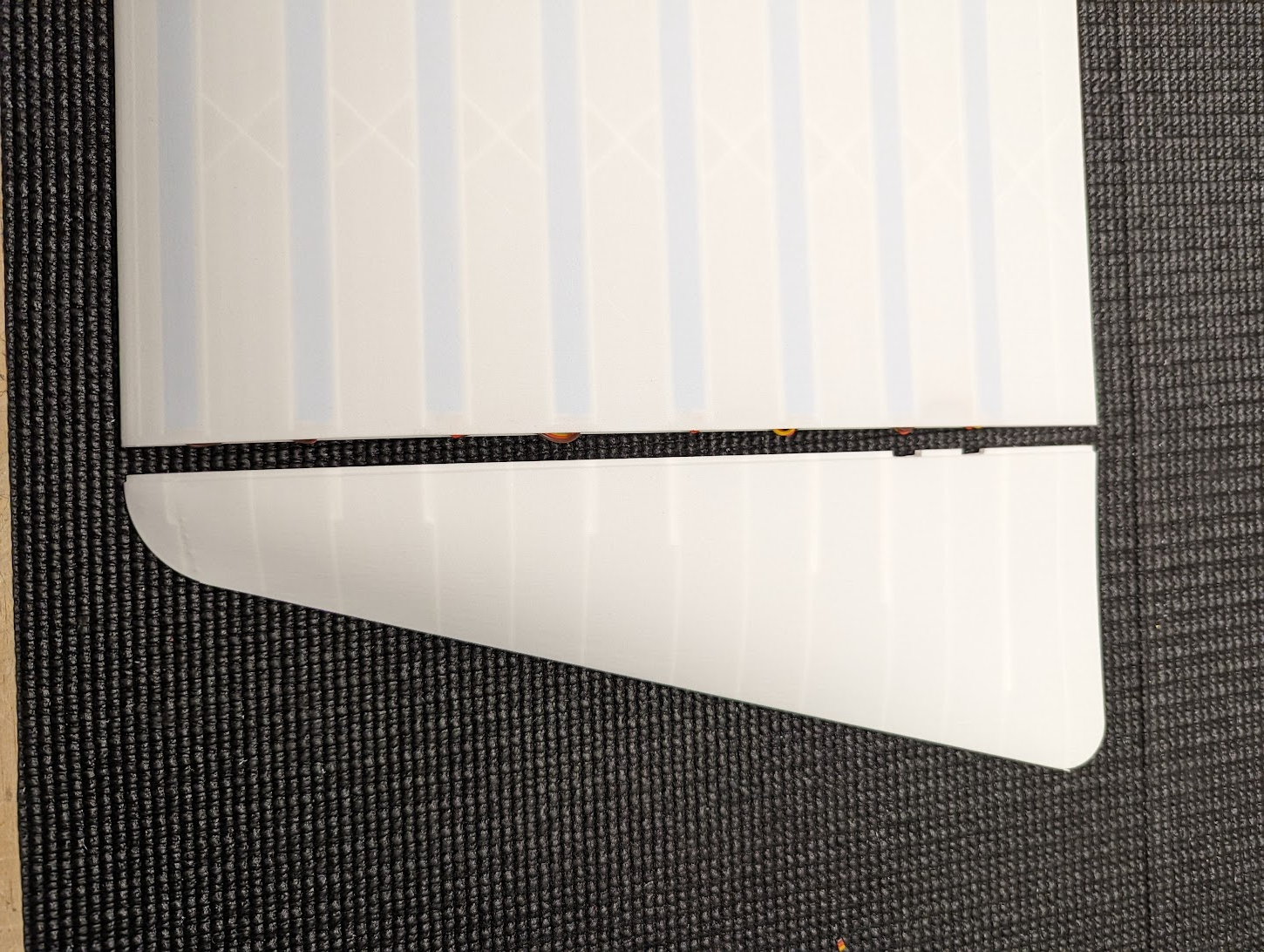 Wingtip joint slots trimmed for joiner wires
