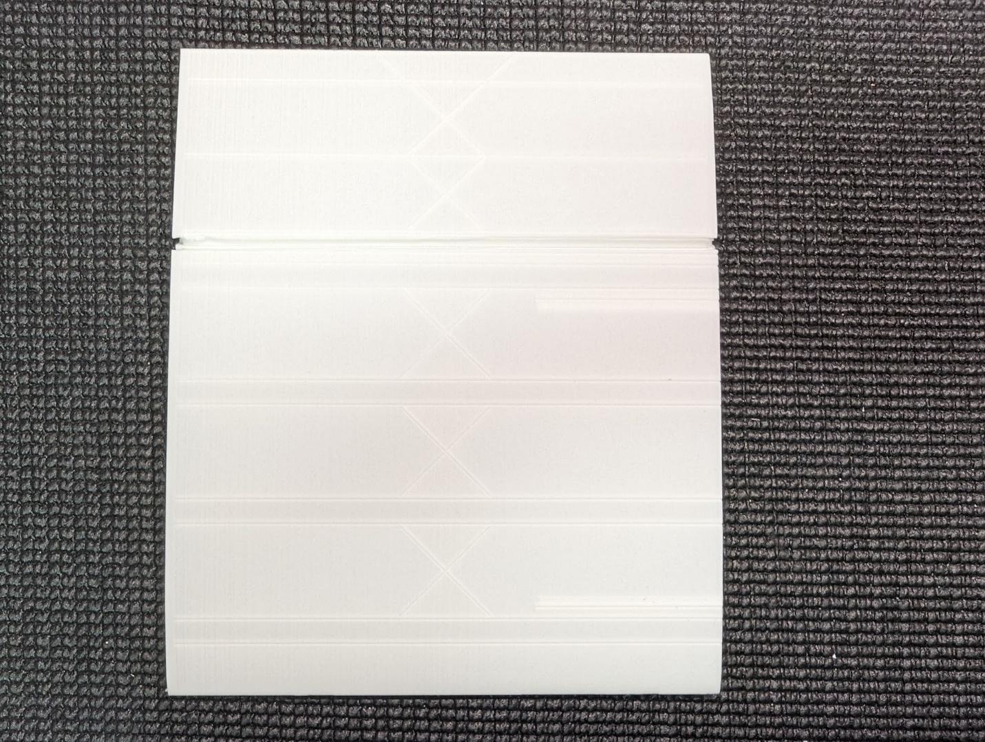 45 degree hinge cut between the ribs