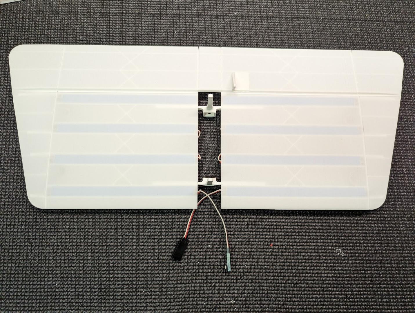 Opposite horizontal tail glued on