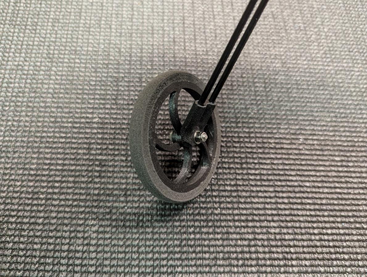 Wheels mounted to the landing gear