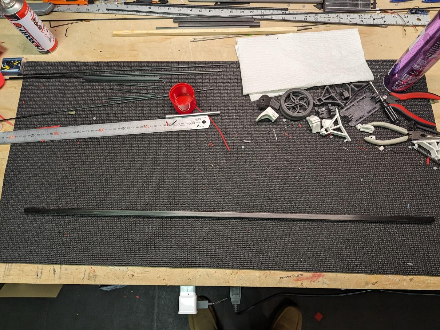 Carbon square fuselage tube cut to 805mm