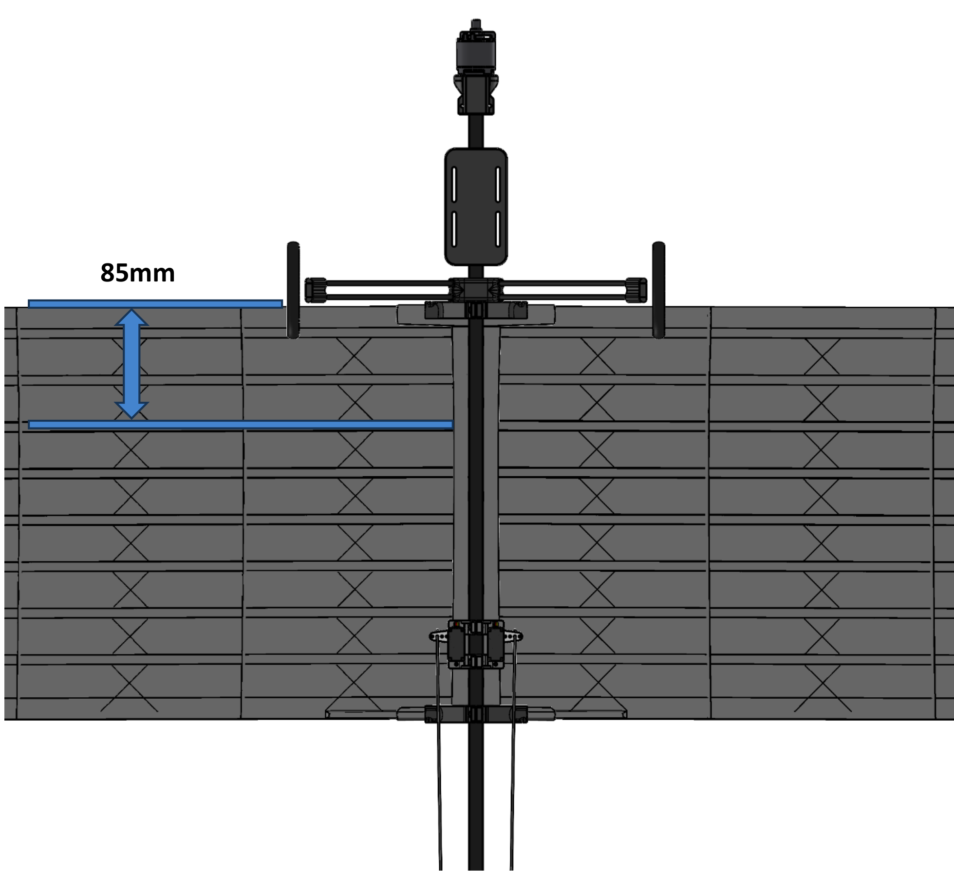 Recommended CG location, 85mm behind the wing leading edge