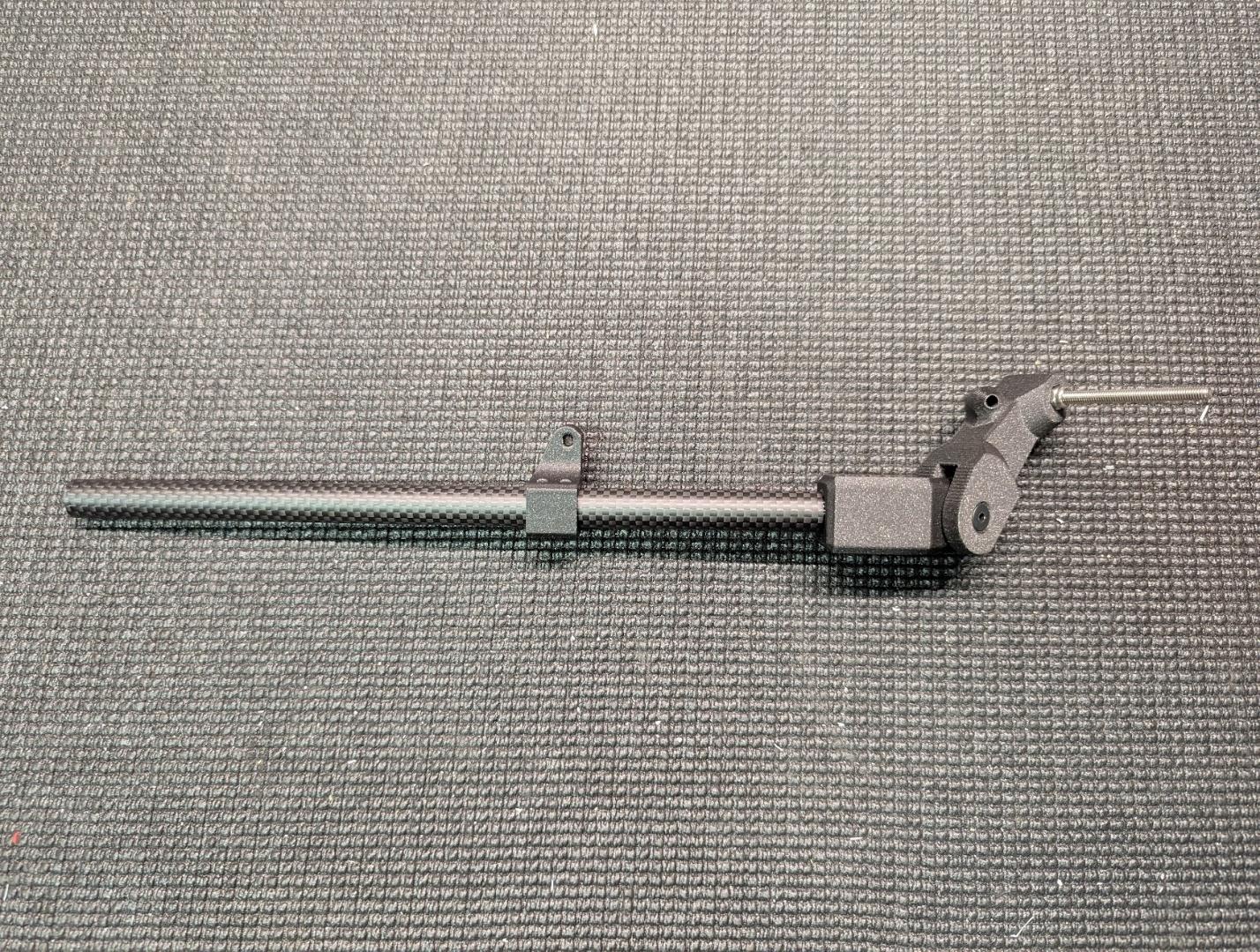 Strut mounts slid onto the tubes