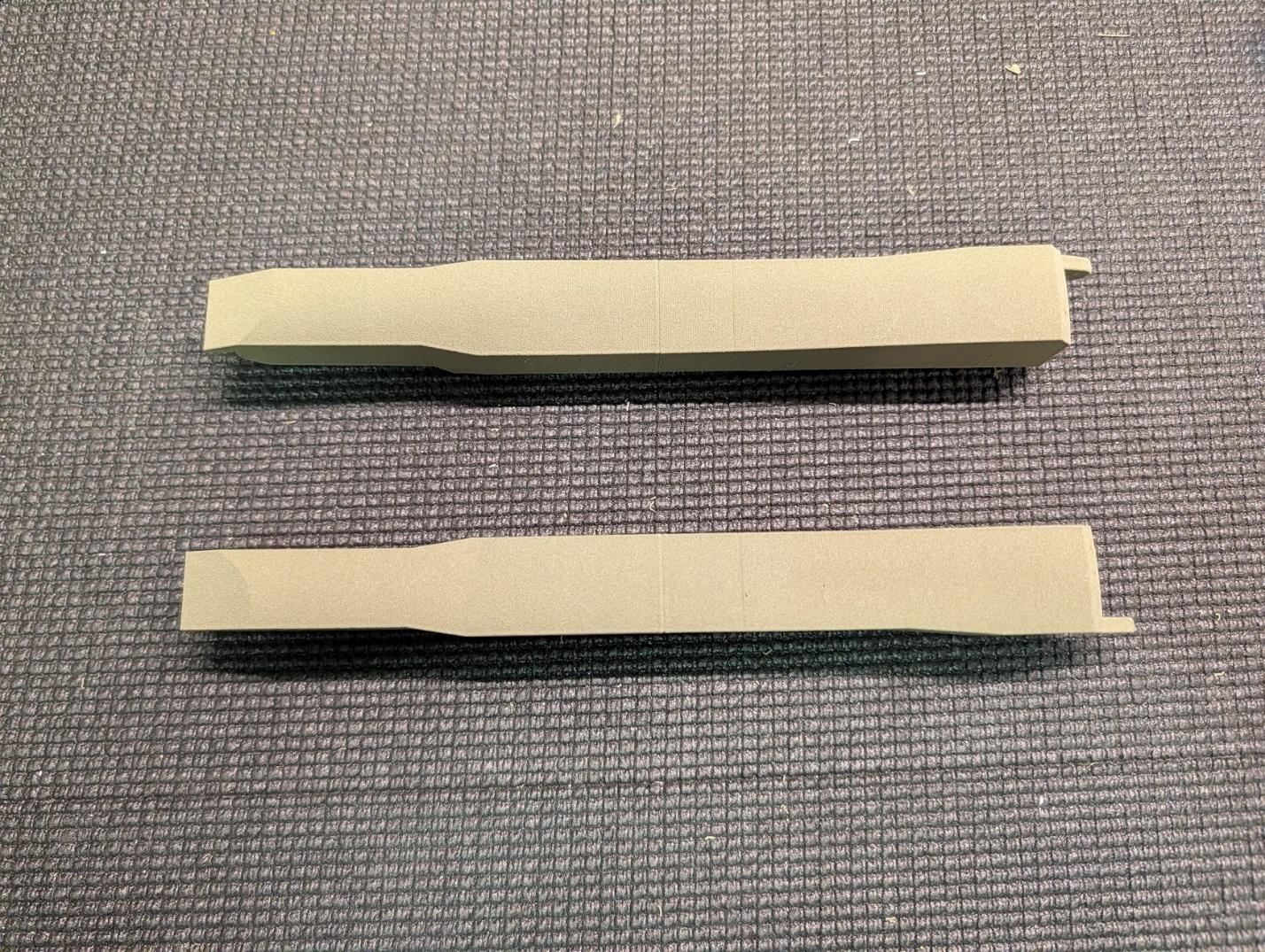 Main gear fairing sections glued