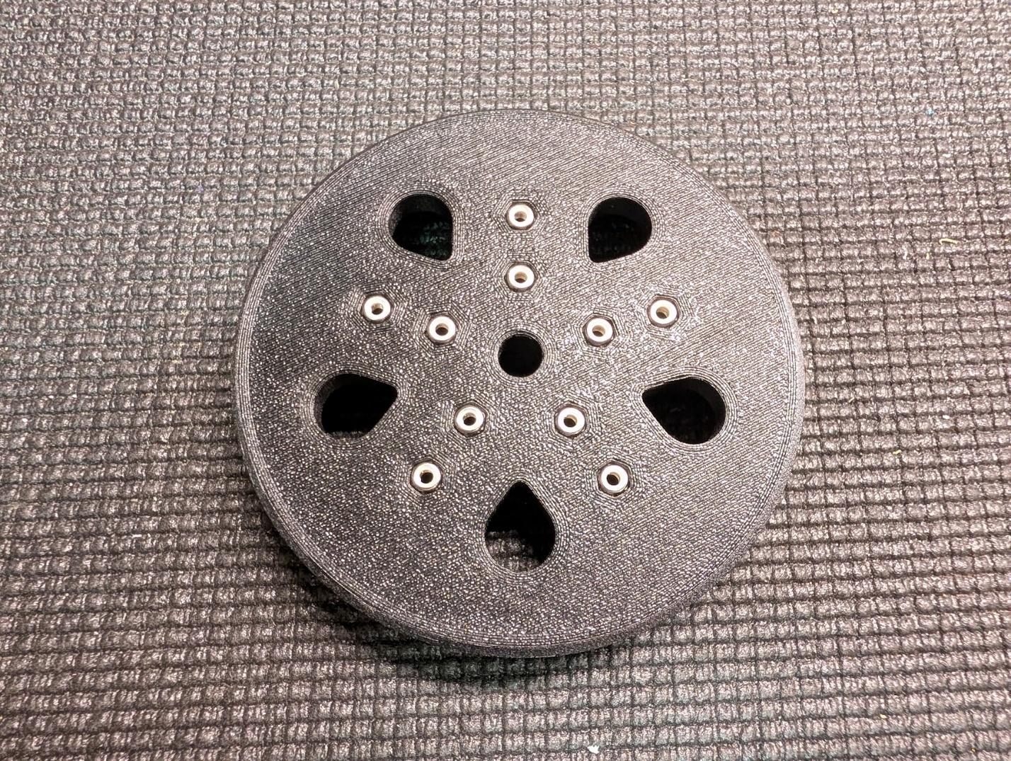 M3 locknuts pressed into the propeller hub
