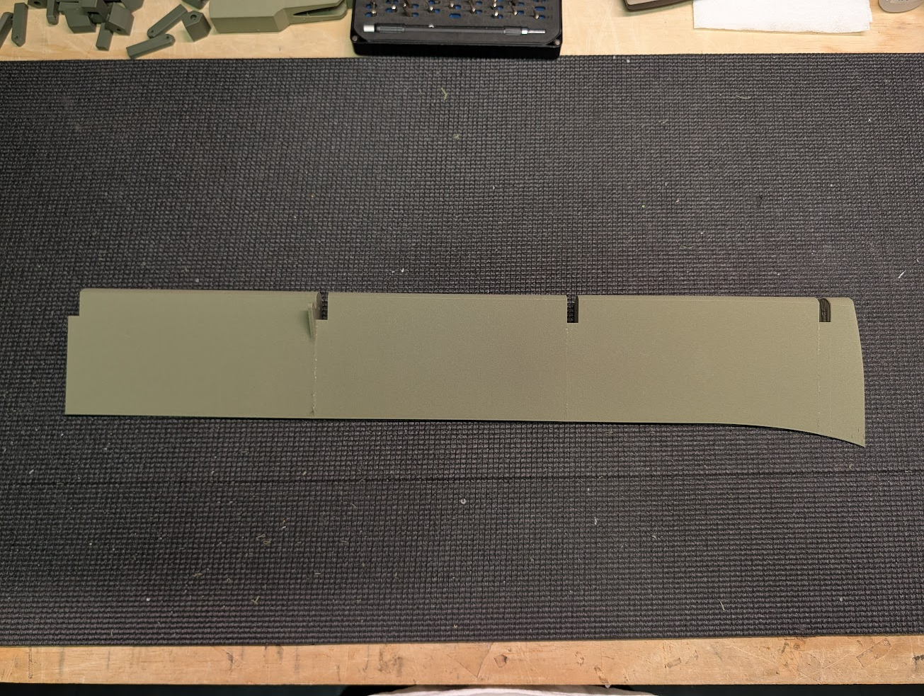Aileron sections glued together