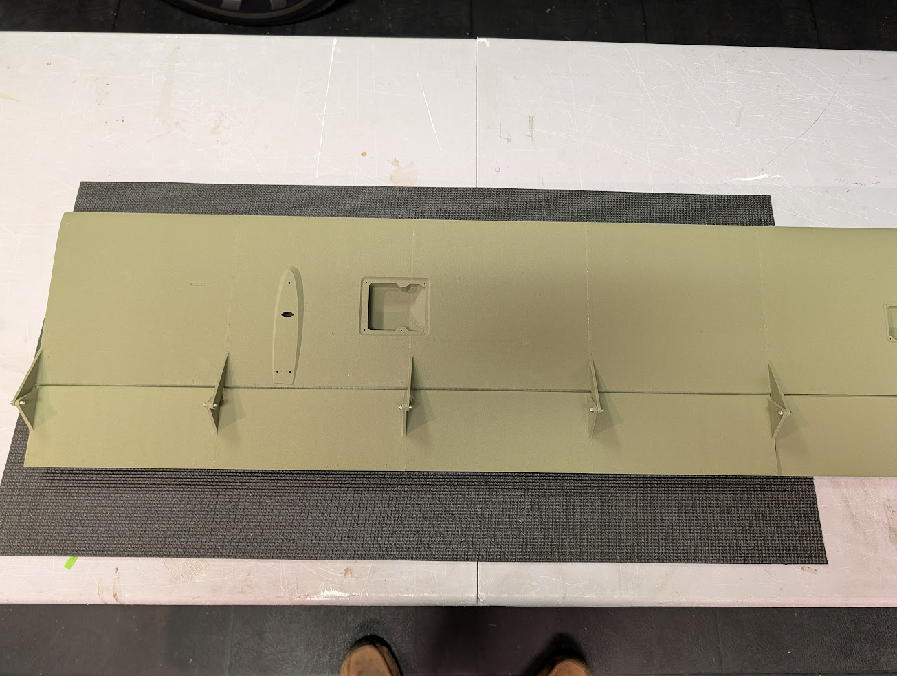 Flap hinged to the wing