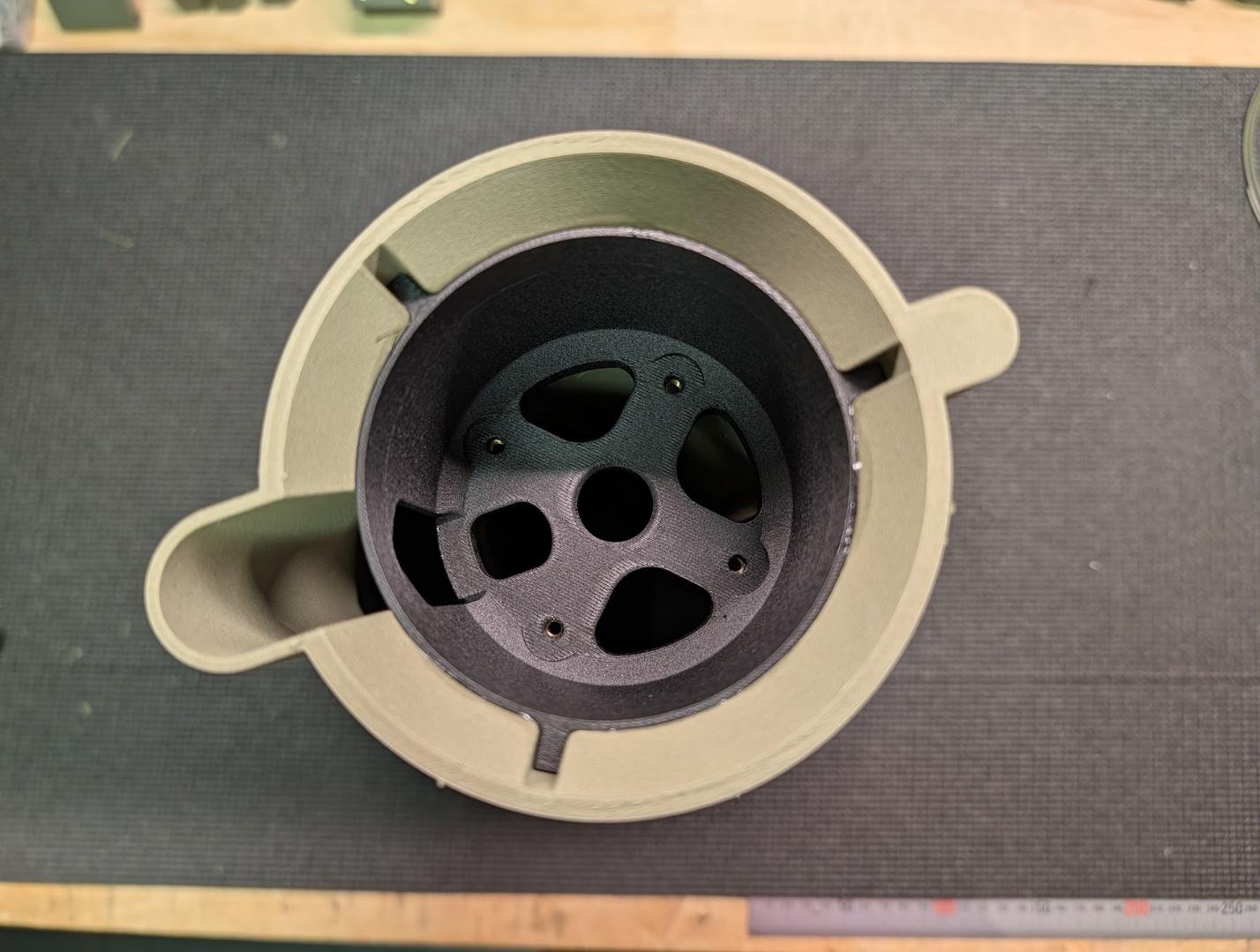 Motor mount glued into the aft fuselage
