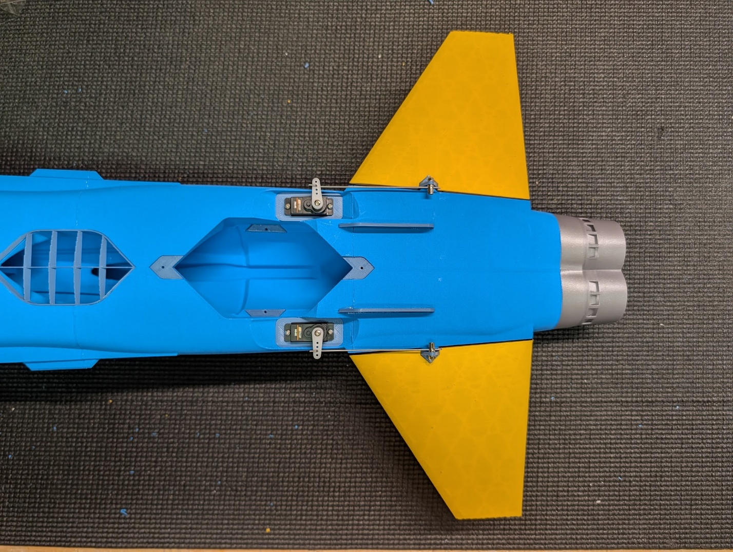 Stabilators glued on and centered