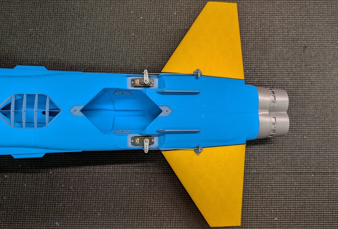 Stabilators glued on and centered