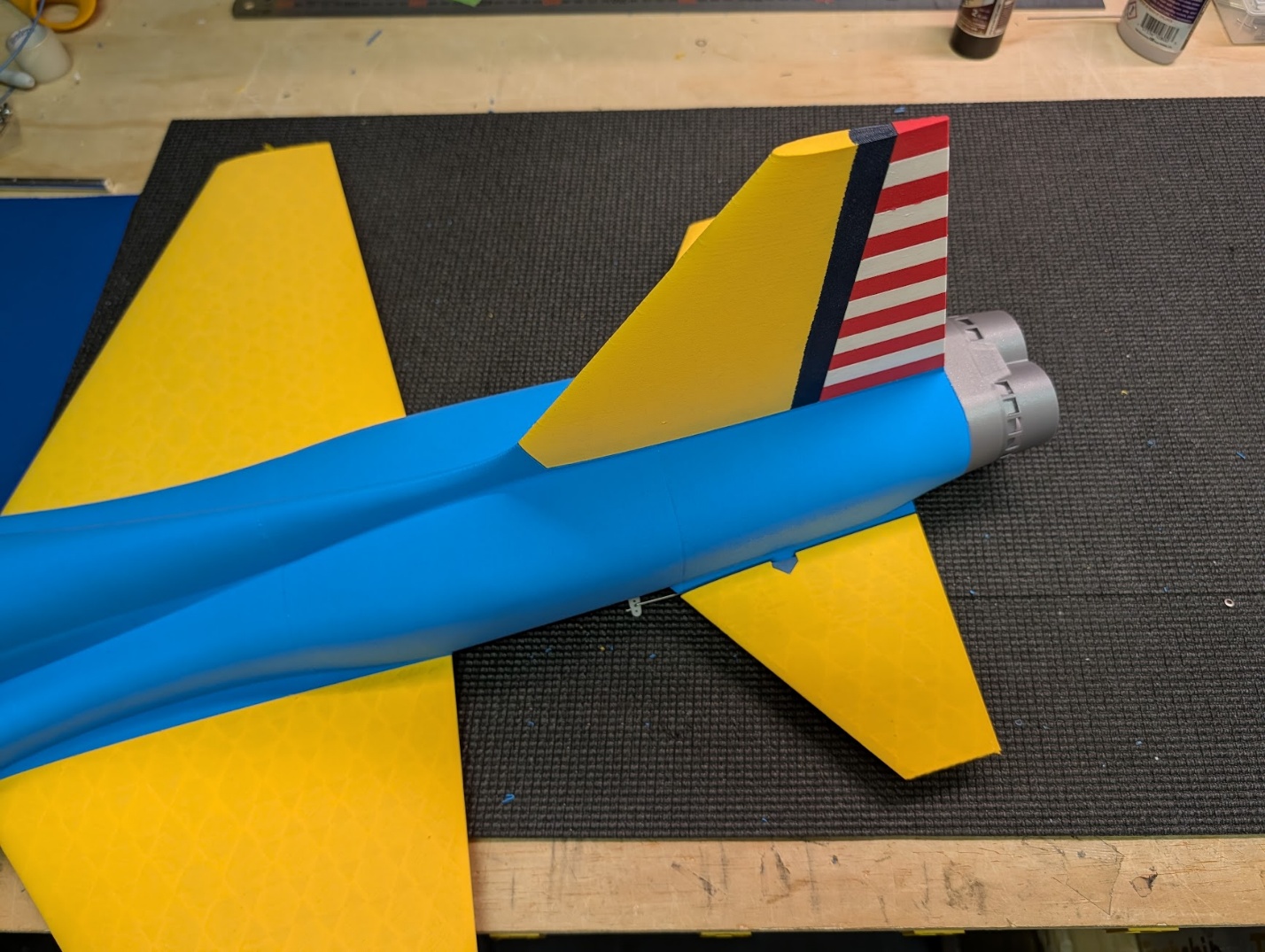 Vertical stabilizer glued on