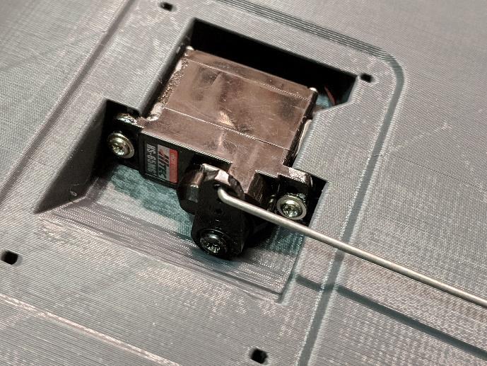 Ruddervator servo installed with pushrod connected