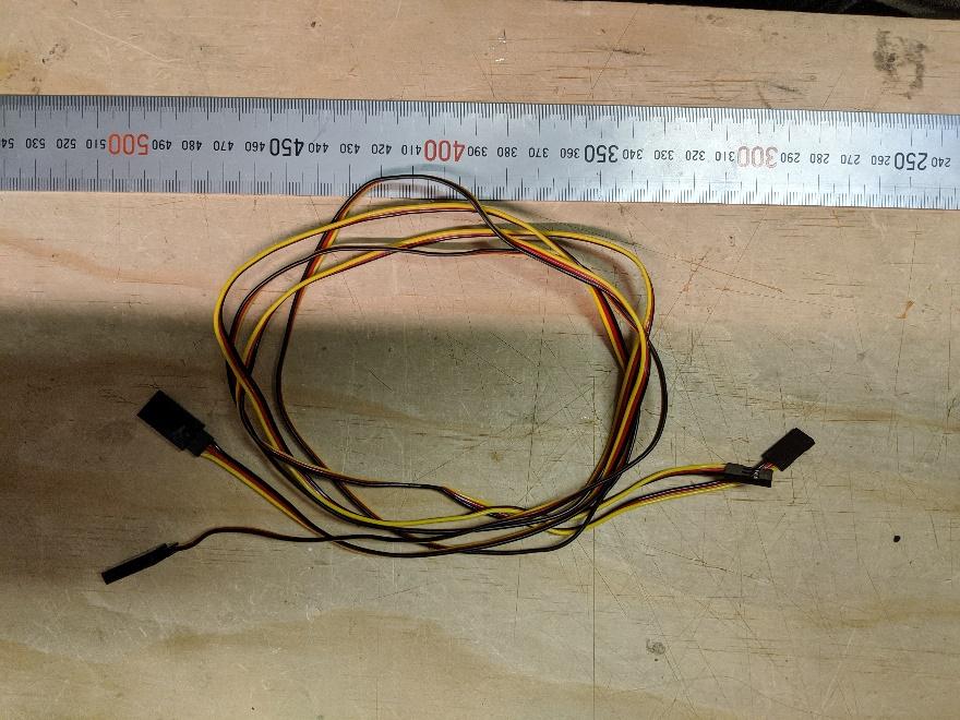Servo extensions connected to the ESC and retracts