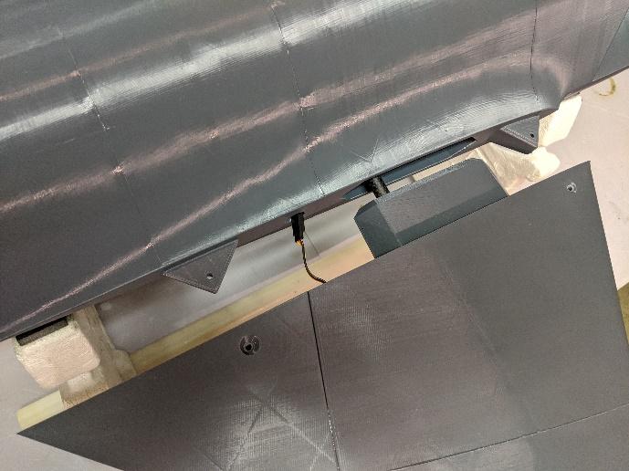 Wing panels slid onto the spar tube