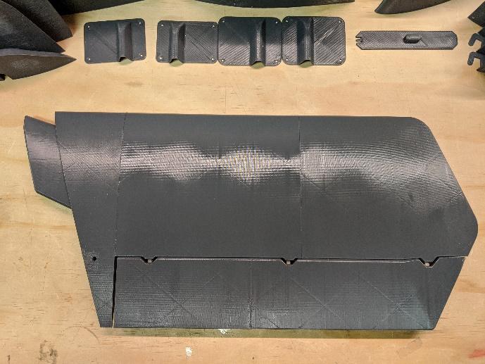 Ruddervator seated on its hinge pins