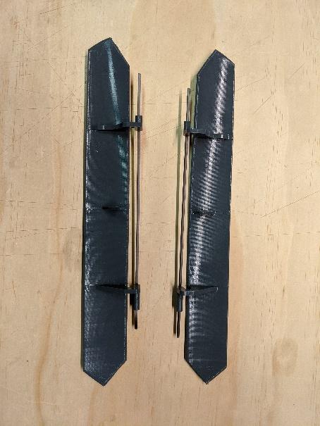 Nose gear doors assembled on the rods