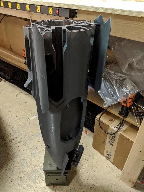 Fuselage 2-5 stack stood on its nose