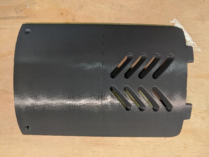 Fan hatch sections glued together