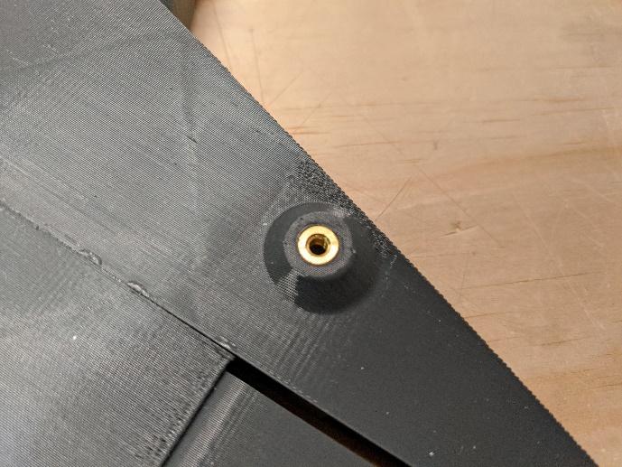 Threaded insert seated in the stabilizer