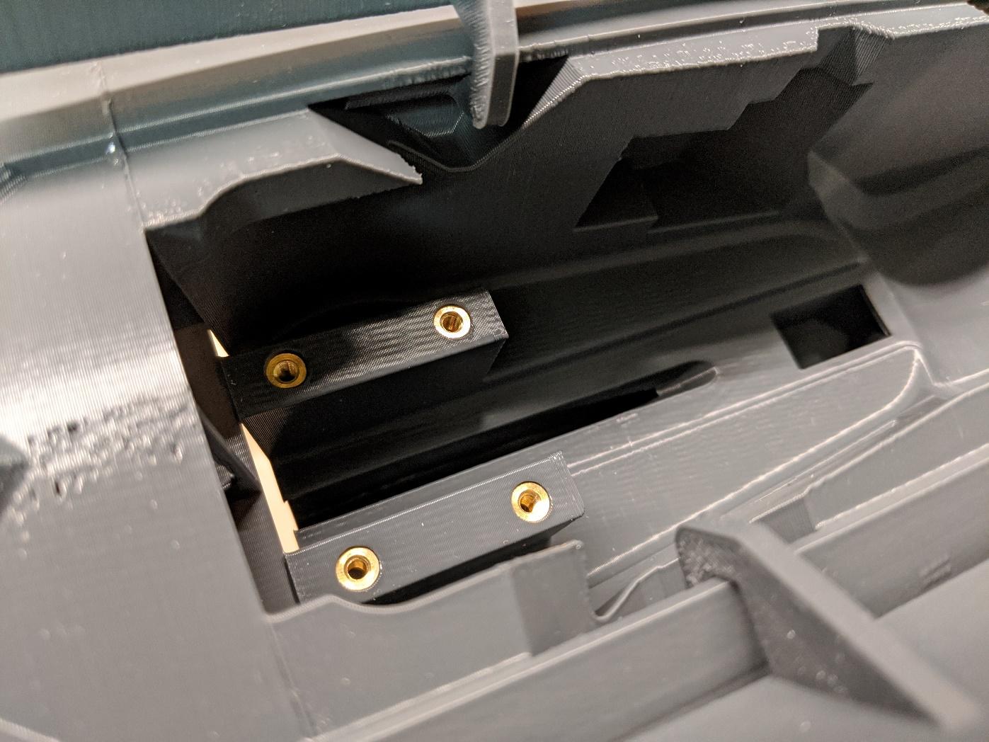 Retract mount threaded inserts installed